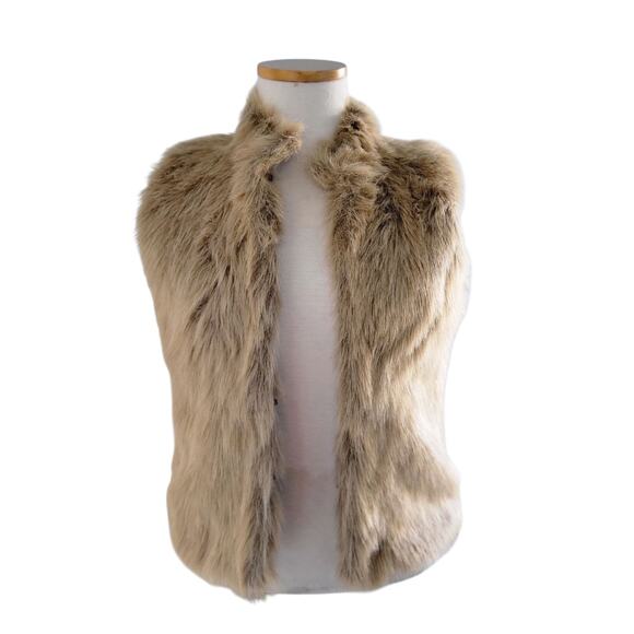 Inc Cozycore boho glam Faux Fur Vest Brown Small Petite Mob Wife Scandi Fluffy - Picture 7 of 12